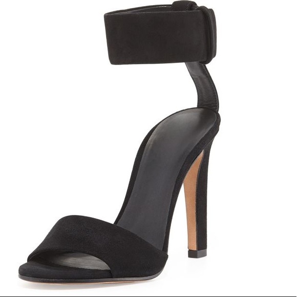 Vince Black Suede Gita Heeled Sandals US 7/ 37.5 - Picture 4 of 12